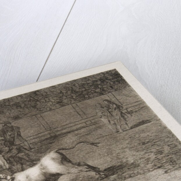 Plate 23 from the 'Tauromaquia':Mariano Ceballos, alias the Indian, kills the bull from hi…, 1816 by Francisco Goya