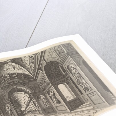 Perspective view of the interior of a hall, with cross-vault decorated with grot…, Published 1601 by Johannes van Doetecum I/Lucas van Doetecum