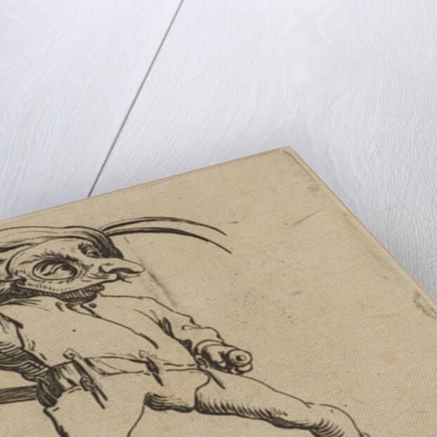 L'Homme Masqué aux Jambes Torses, from Varie Figure …, 1616-22 by Jacques Callot