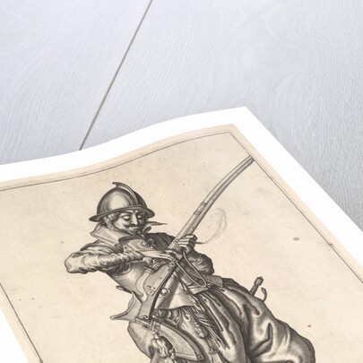 A soldier on guard shaping the match between his thumb and his forefinger, from the Marksmen s… by Unknown