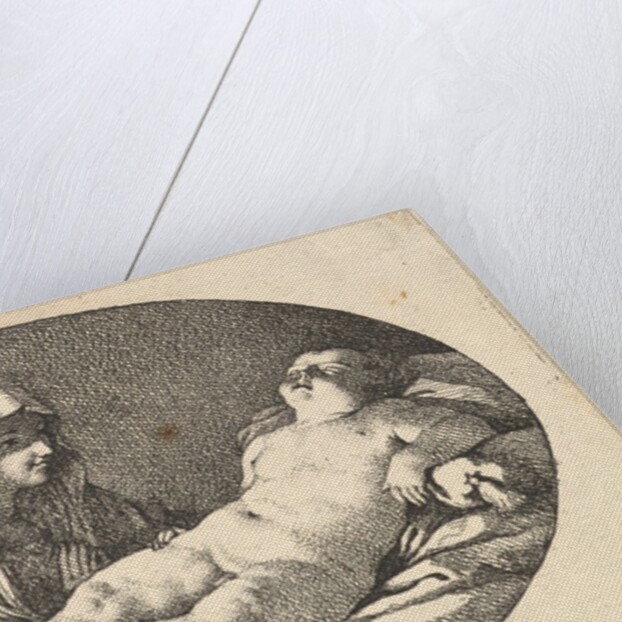 The Virgin at left watching the infant Christ as he sleeps, an oval composition, after …, 1760-63 by Jean Jacques Lagrenee