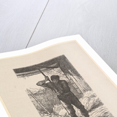 Man Threshing Wheat, 1853 by Jacques-Adrien Lavieille