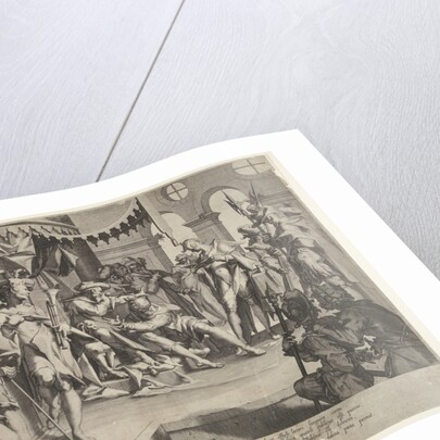 The Judge Bias Shedding Tears, plate IX from Thronus Justitiæ, 1605 by Joachim Anthonisz Wtewael/Willem van Swanenburg