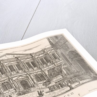 Plate 37: Side view of the school of St. Roch at left and view of facade of the church of …, 1703 by Luca Carlevarijs