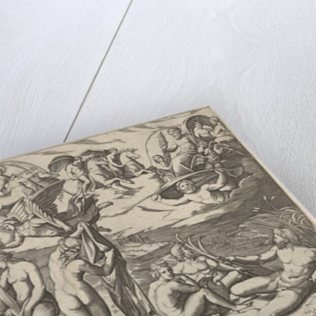 Judgment of Paris: Paris extends his hand toward Venus, who stands between Juno and…, ca. 1520-50 by Marcantonio Raimondi