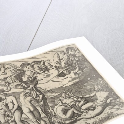 Judgment of Paris: Paris extends his hand toward Venus, who stands between Juno and…, ca. 1520-50 by Marcantonio Raimondi