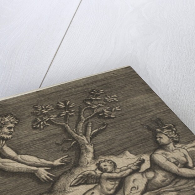 A naked man pursing a naiad and a cupid into the water, ca. 1515-27 by Marco Dente