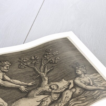 A naked man pursing a naiad and a cupid into the water, ca. 1515-27 by Marco Dente