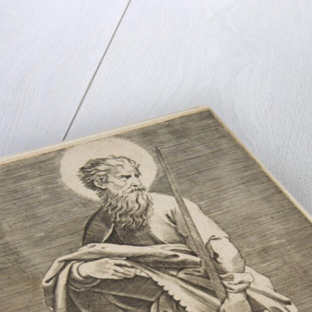 Saint Paul looking to the right and holding a sword and a book, ca. 1515-27 by Marco Dente