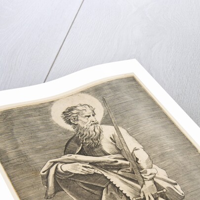 Saint Paul looking to the right and holding a sword and a book, ca. 1515-27 by Marco Dente