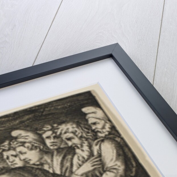 A group of figures at right witnessing a shipwreck, ca. 1515-27 by Marco Dente