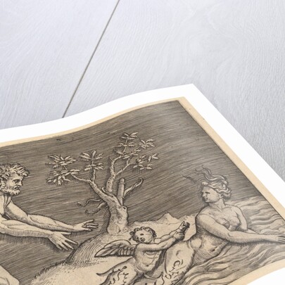 Speculum Romanae Magnificentiae: Naked Man Pursuing a Naiad, ca. 1515-1527 by Marco Dente