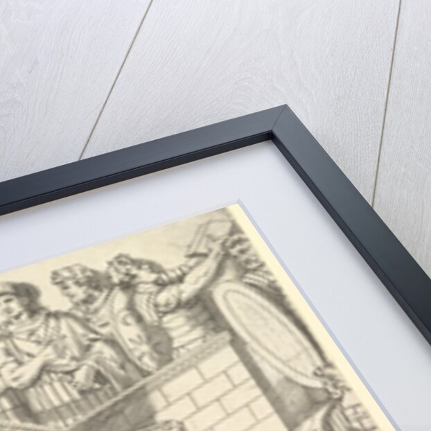 Speculum Romanae Magnificentiae: Roman Soldiers Fortifying their Camp, from Trajan…, 16th century by Marco Dente