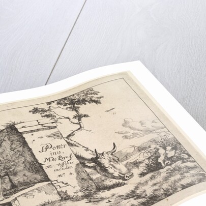Title page for 'Diverses vaches et boeufs' after Paulus Potter by Marcus de Bye