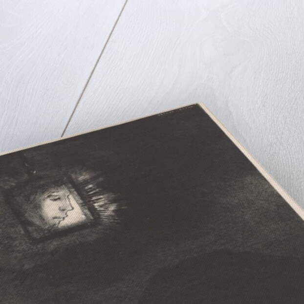 The vague glimmer of a head suspended in space, 1891 by Odilon Redon