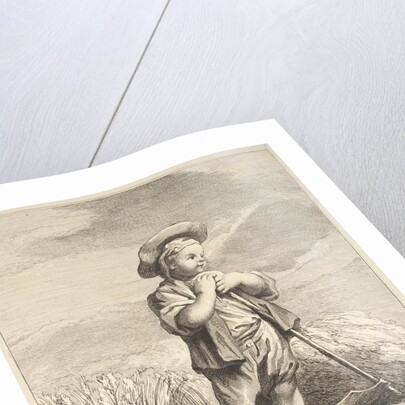 Little boy with a scythe, from Premier Livre de Figures d'après les porcelaines de la Manu…, 1757 by Pierre Etienne Falconet