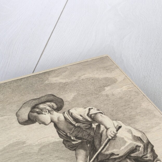 Little girl doing farm work, from Premier Livre de Figures d'après les porcelaines de la M…, 1757 by Pierre Etienne Falconet