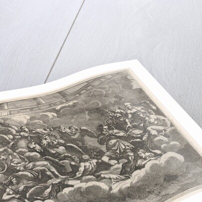 Gathering of various Olympian gods and mythological figures among clouds, Apollo at ce…, ca. 1680 by Pietro Santi Bartoli