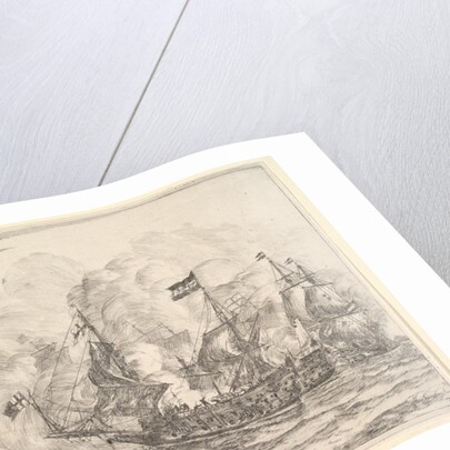 Naval Encounter with Three Vessels on the Right, from Naval Battle by Reinier Zeeman