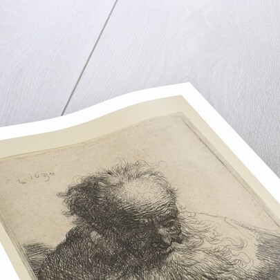 Bust of an Old Man with a Flowing Beard: the Head Bowed Forward: Left Shoulder Unshaded, 1630 by Rembrandt Harmensz van Rijn