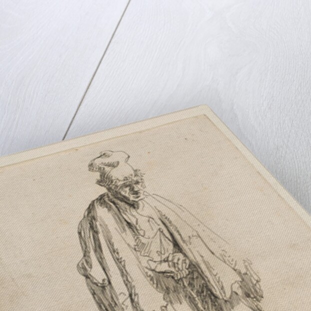 Beggar in a High Cap, Standing and Leaning on a Stick, ca. 1629 by Rembrandt Harmensz van Rijn