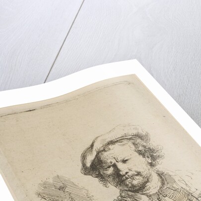 Self-Portrait in a Flat Cap and Embroidered Dress, ca. 1642 by Rembrandt Harmensz van Rijn