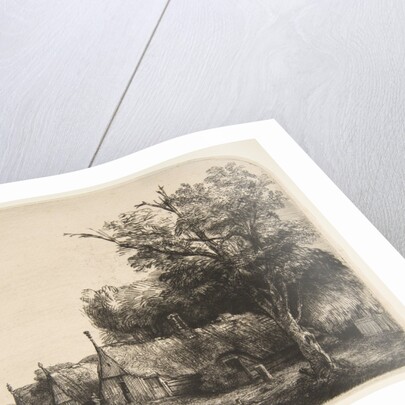 Landscape with Three Gabled Cottages Beside a Road, 1650 by Rembrandt Harmensz van Rijn