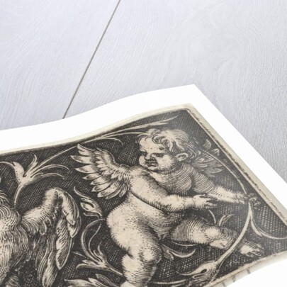Horizontal Panel with an Eagle Flanked by Two Genii, 1544 by Sebald Beham