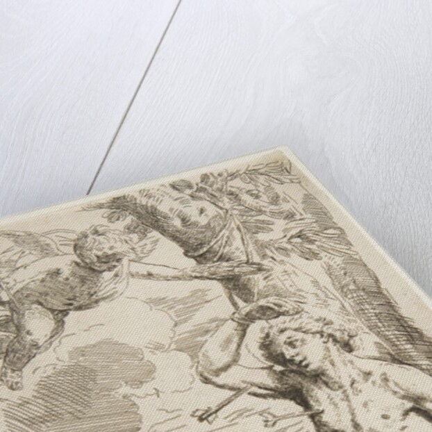 Saint Sebastian pierced with arrows and tied to a tree, copy after Cantarini, ca. 1639 or after by Unknown