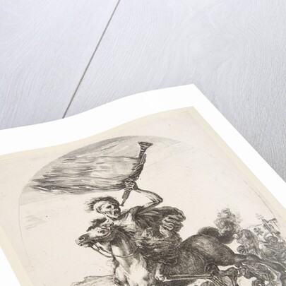 Death on horseback holding a trumpet, from 'The five deaths', ca. 1648 by Stefano della Bella
