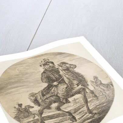 Hungarian horseman riding towards the right, other horsemen in the background, a circu…, ca. 1651 by Stefano della Bella