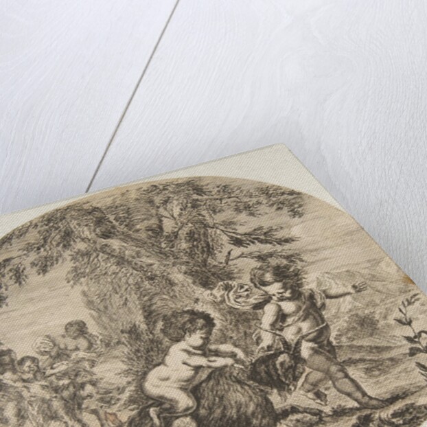 A child and a satyr child playing with a goat, ca. 1657 by Stefano della Bella