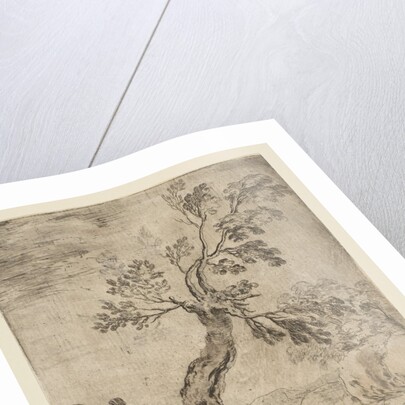 Landscape with two women, one mounted on a donkey, ca. 1660 by Stefano della Bella