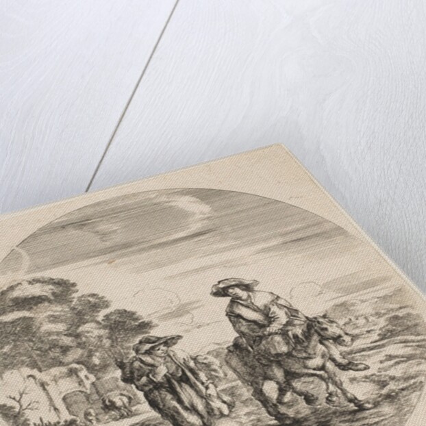 Landscape with Two Peasants, One Riding a Horse, from 'Landscapes and seaports by Stefano della Bella