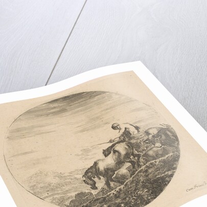Herdsman on Horseback Drives Animals, ca. 1646 by Stefano della Bella