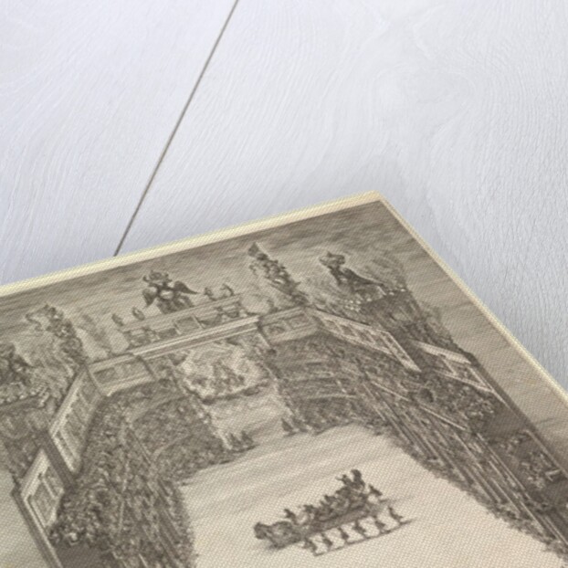 Theater at Modena, seen from above and filled with spectators, with a triumphal car at cen…, 1652 by Stefano della Bella