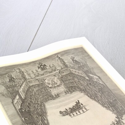 Theater at Modena, seen from above and filled with spectators, with a triumphal car at cen…, 1652 by Stefano della Bella
