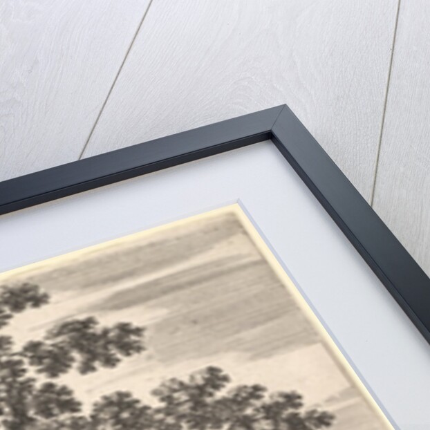 A woman on horseback seen from behind descending a hill to the right, a large tree …, ca. 1652-57 by Stefano della Bella