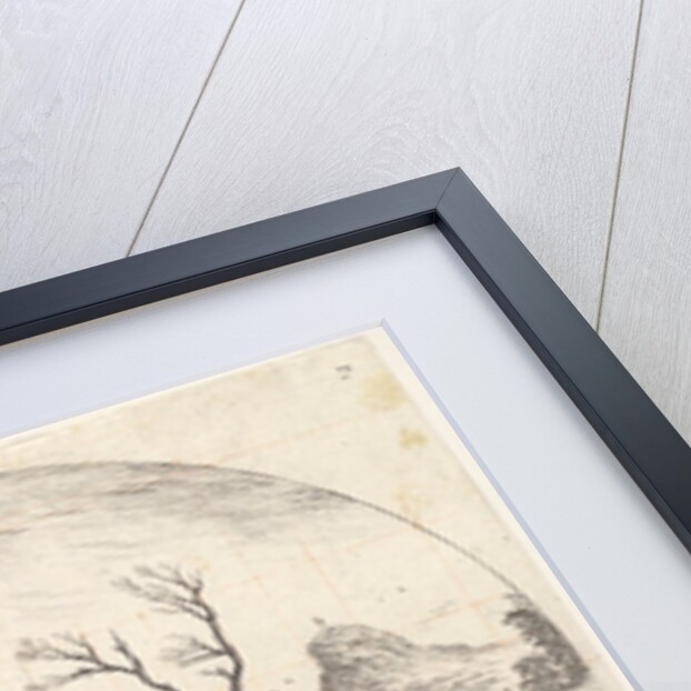 Plate 7: a triple waterfall, a dead tree to right, a mountain and a herd of cows to…, ca. 1643-48 by Stefano della Bella