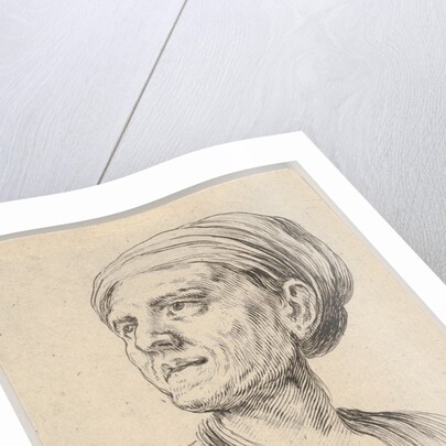 Plate 4: head of an old woman with a bonnet, looking left from 'Various heads and figures'…, 1650 by Stefano della Bella