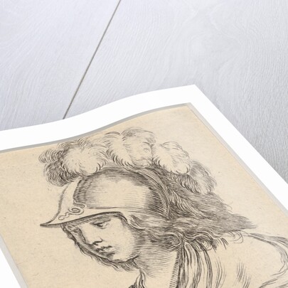 Plate 9: bust of Minerva, wearing a helmet with feathers, looking towards the left, from '…, 1650 by Stefano della Bella