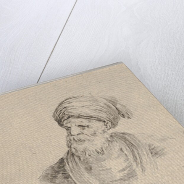 Plate 12: bust of an old Turkish man in a turban, looking towards the left, from 'Various …, 1650 by Stefano della Bella