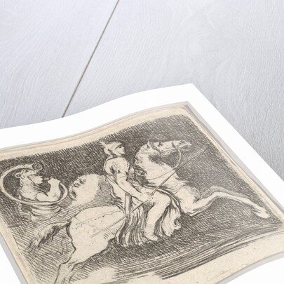 Plate 20: a soldier in profile galloping to the right holding a lance in his right han…, ca. 1646 by Stefano della Bella