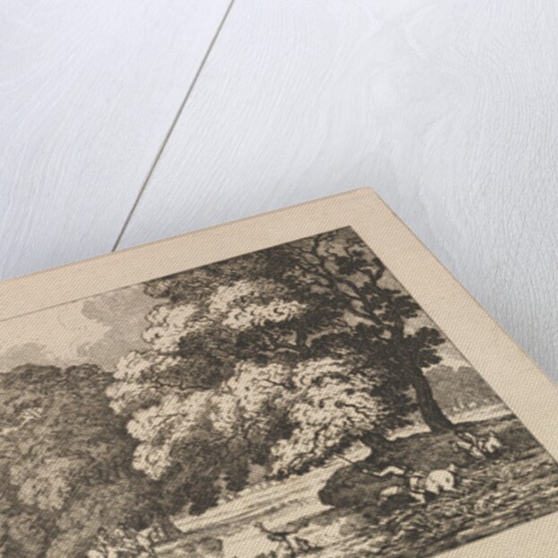 Deer Hunting - A Landscape Scene with Stag and Hounds in a River, 1787 by Thomas Rowlandson