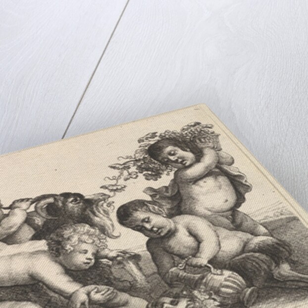 Four boys, two satyrs and a goat, 1654 by Wenceslaus Hollar
