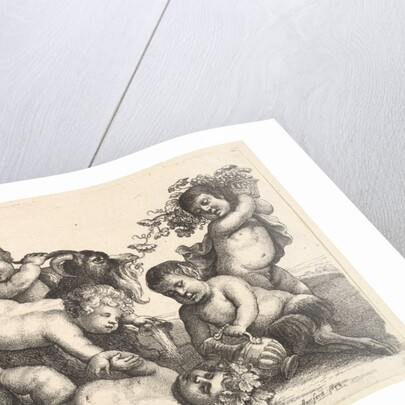 Four boys, two satyrs and a goat, 1654 by Wenceslaus Hollar