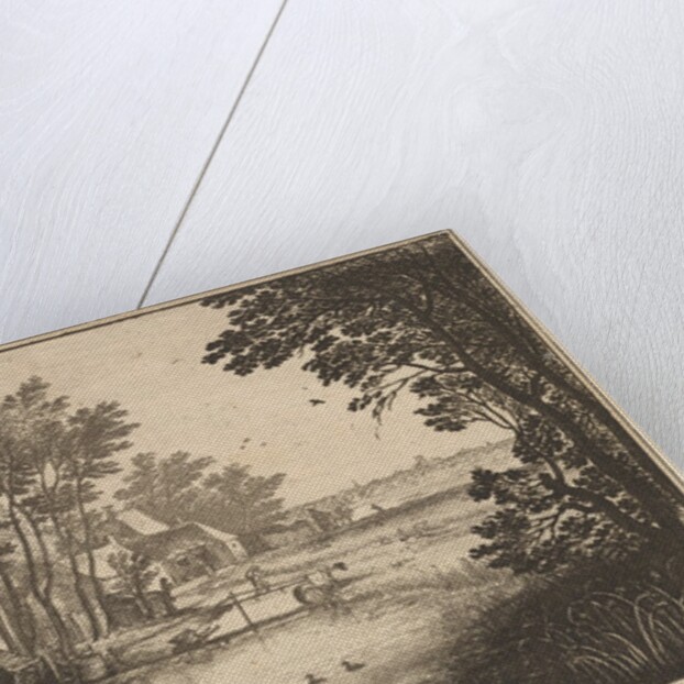 Landscape with an Angler, 1650 by Wenceslaus Hollar