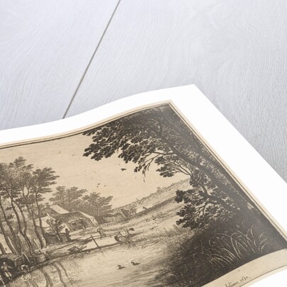 Landscape with an Angler, 1650 by Wenceslaus Hollar