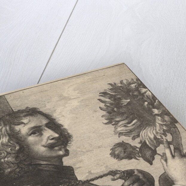 Sir Anthony van Dyck with a sunflower, 1644 by Wenceslaus Hollar