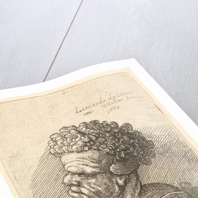 Bust of a deformed woman with curly hair in profile to the left, 1665 by Wenceslaus Hollar